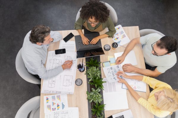 close-up-young-business-team-working